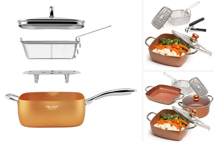 Detailed view of Best Copper Square Pan Set