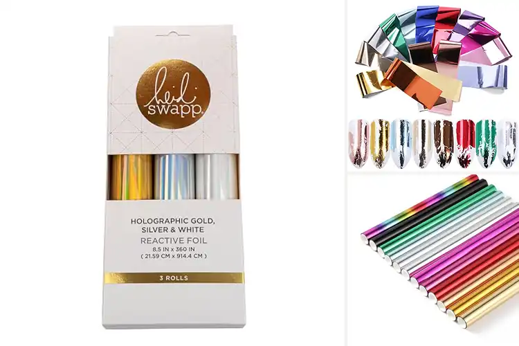 Detailed view of Best Holographic Gold Silver White Foils