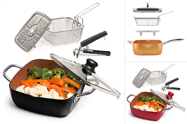 Detailed view of Best Saute Pan Set With Fry Basket