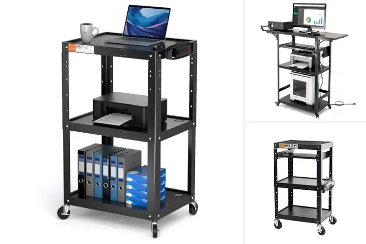 Detailed view of Best Sturdy Steel Laptop Carts With Wheels